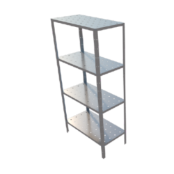 ANAQUEL DE CUATRO NIVELES PERFORADO DE 0.90X0.45X1.80 MTS MOD. AP-90-4N45
