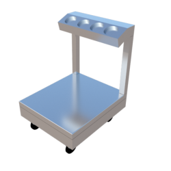 CARRO DE PARA CUBIERTOS Y CHAROLAS DE 0.60X0.70X0.90 MTS MOD. CCC-60