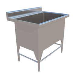 FREGADERO SENCILLO PARA COCHAMBRE SIN ENTREPAÑO DE 1.00X0.76X0.90 MTS MOD. FC100-1T