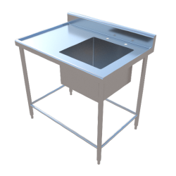 FREGADERO SENCILLO SIN ENTREPAÑO DE 1.00 MOD. F100-1TD.