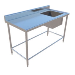 FREGADERO SENCILLO SIN ENTREPAÑO DE 1.50X0.70X0.90 MTS MOD. F150-1TD
