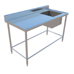 FREGADERO SENCILLO SIN ENTREPAÑO DE 1.50X0.70X0.90 MTS MOD. F150-1TD