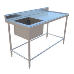 FREGADERO SENCILLO SIN ENTREPAÑO DE 1.50X0.70X0.90 MTS MOD. F150-1TI