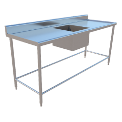 FREGADERO SENCILLO SIN ENTREPAÑO DE 2.00X0.70X0.90 MTS MOD. F200-1TC