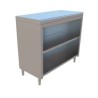 GABINETE CENTRAL CON PISO Y ENTREPAÑO DE 1.00X0.45X0.90 MTS MOD. GC-100-PE45
