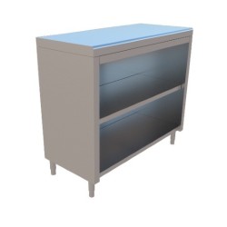 GABINETE CENTRAL CON PISO Y ENTREPAÑO DE 1.00X0.45X0.90 MTS MOD. GC-100-PE45