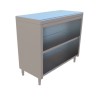 GABINETE CENTRAL CON PISO Y ENTREPAÑO DE 1.00X0.45X0.90 MTS MOD. GC-100-PE45