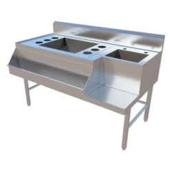 UNIDAD COCTELERA CON TARJA Y NICHO PARA LICUADORA DE 1.30X0.70X0.75 MTS MOD. UC-130