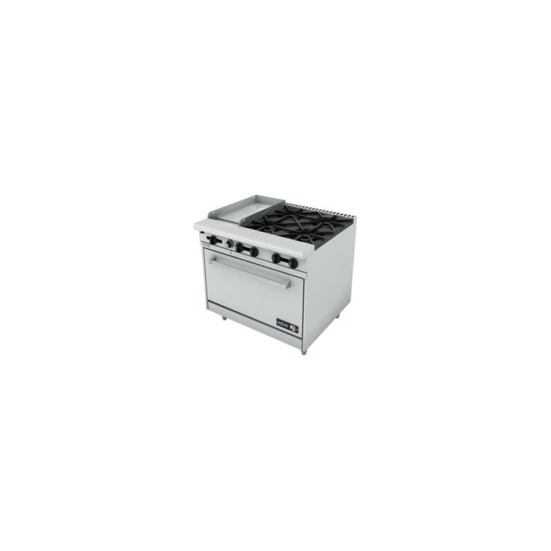 4 FUEGOS ABIERTOS + PLANCHA 12? + HORNO 36? ASBER AEMR-G12-B4-36